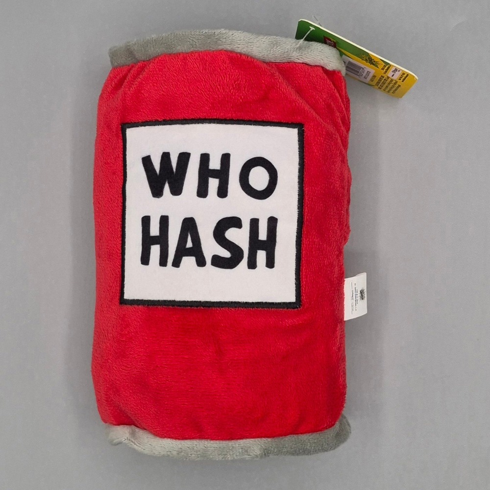 Dr Seuss The Grinch Who Hash Can Squeaky Plush Dog‎ Toy Red Holiday DS242-WM NWT
